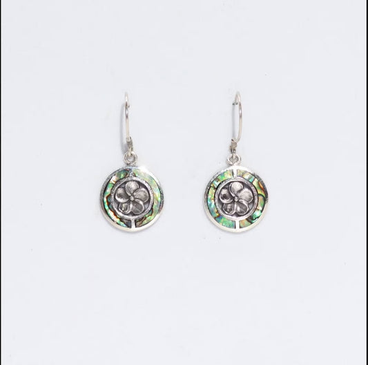 Shell & Silver Earrings - Frangipani - Abalone