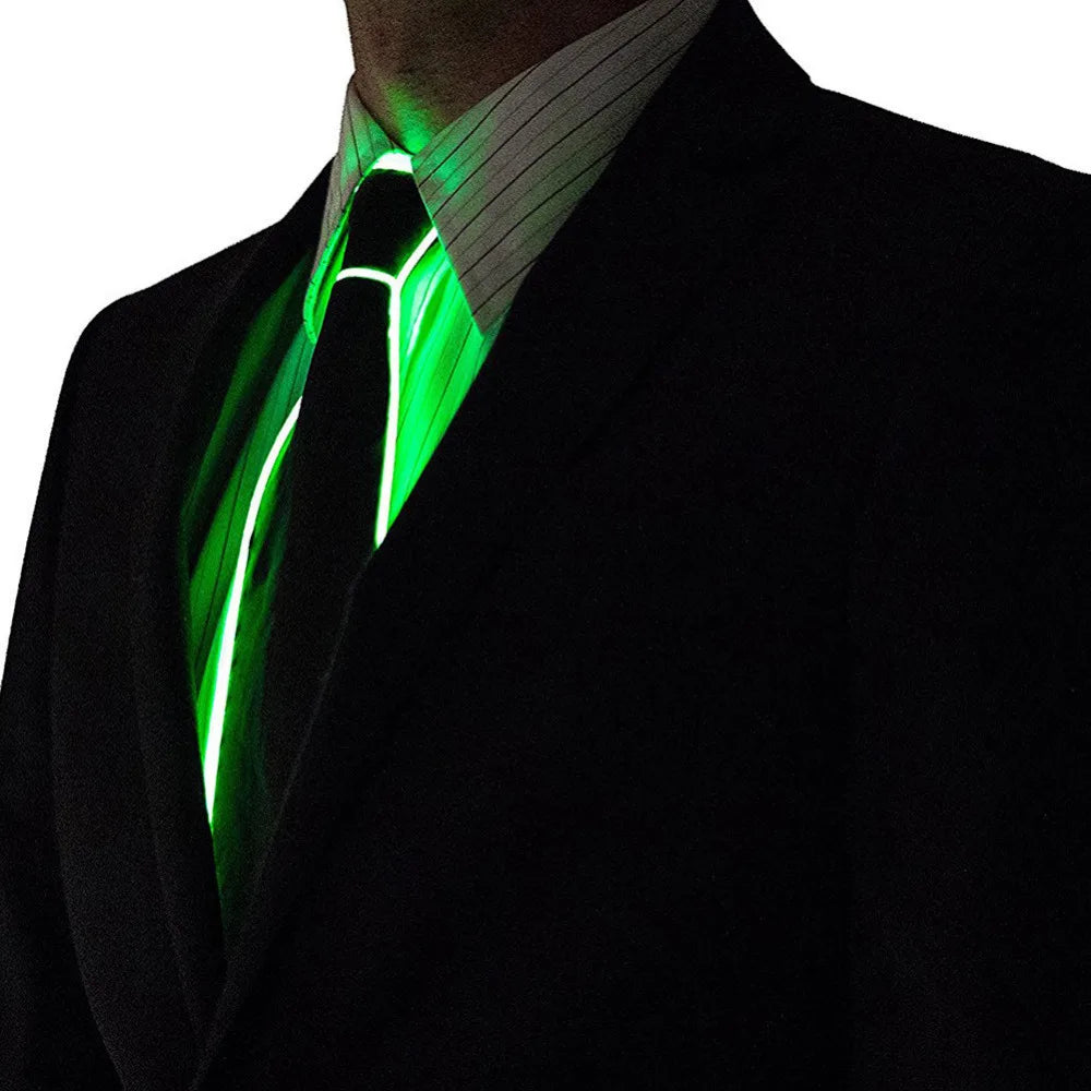 🔥 LED Neon Glow Tie – EL Wire Light-Up Accessory for Parties, DJ Events, Halloween & Stage Wear (Unisex)