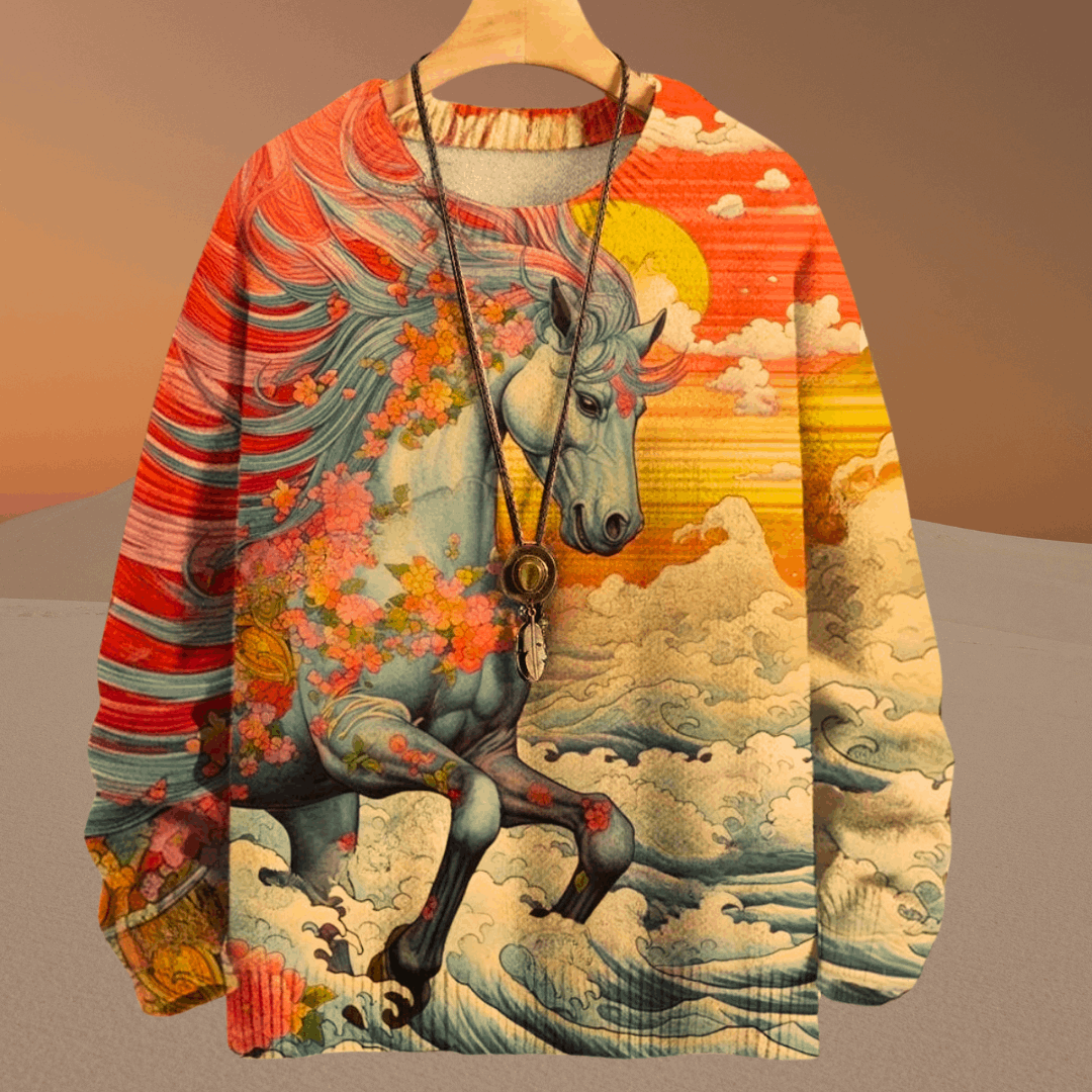 Oriental Animal Art Colourful Sweater SELECTION (Size: XS to 7XL)