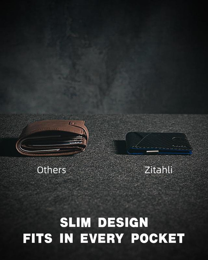 Zitahli Minimalist Bifold Black Trend Business  Card Holder Men's Wallet