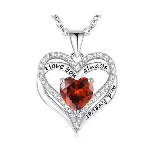 "I Love You" Crystal Heart Pendant Necklace