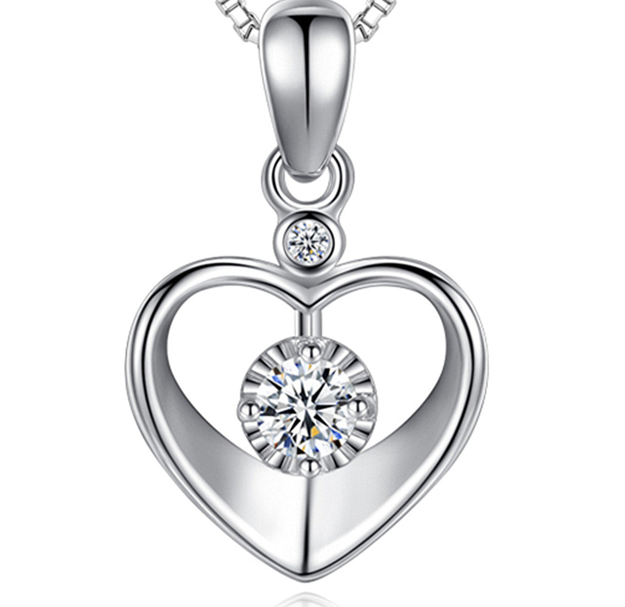 Zircon Heart Pendant Necklace