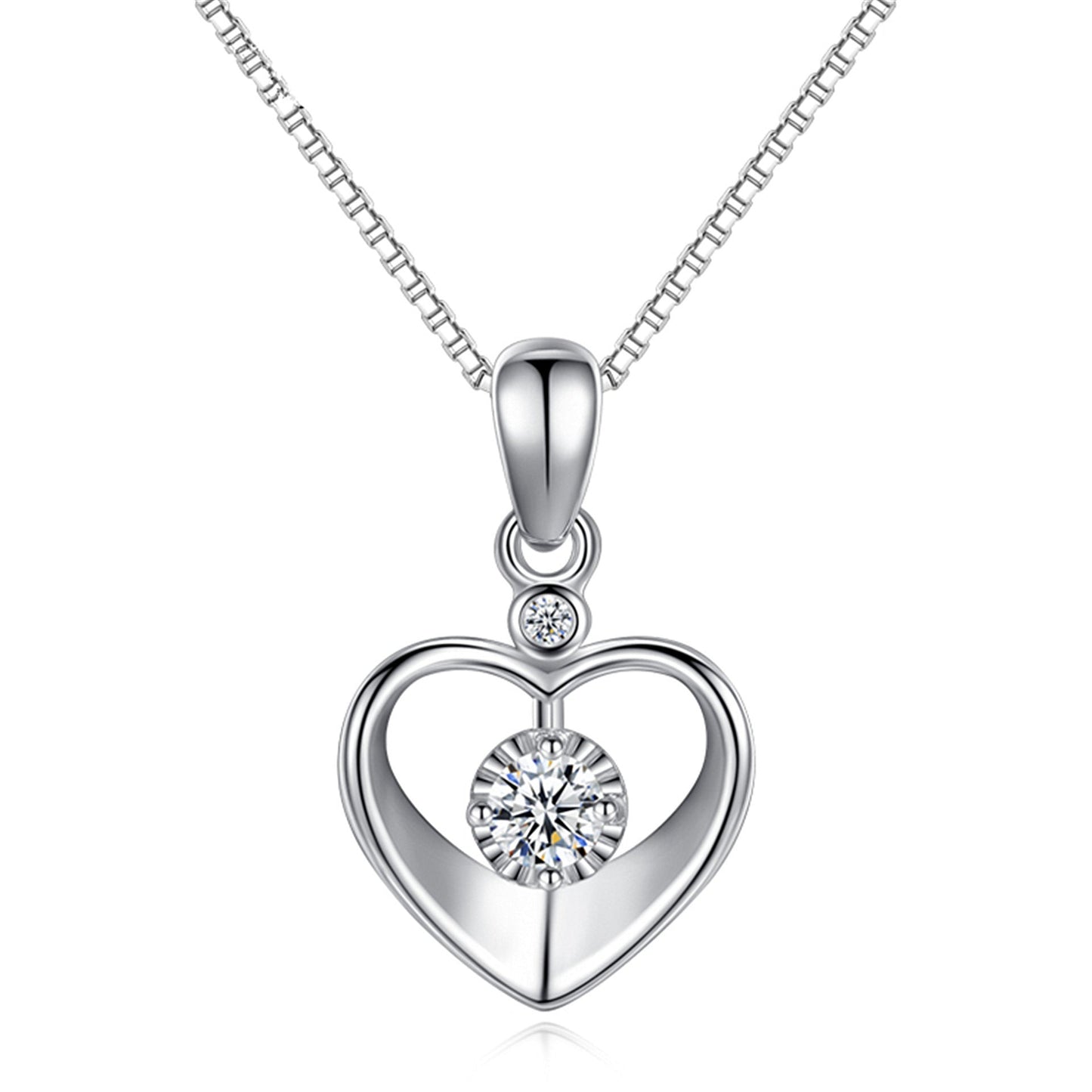 Zircon Heart Pendant Necklace