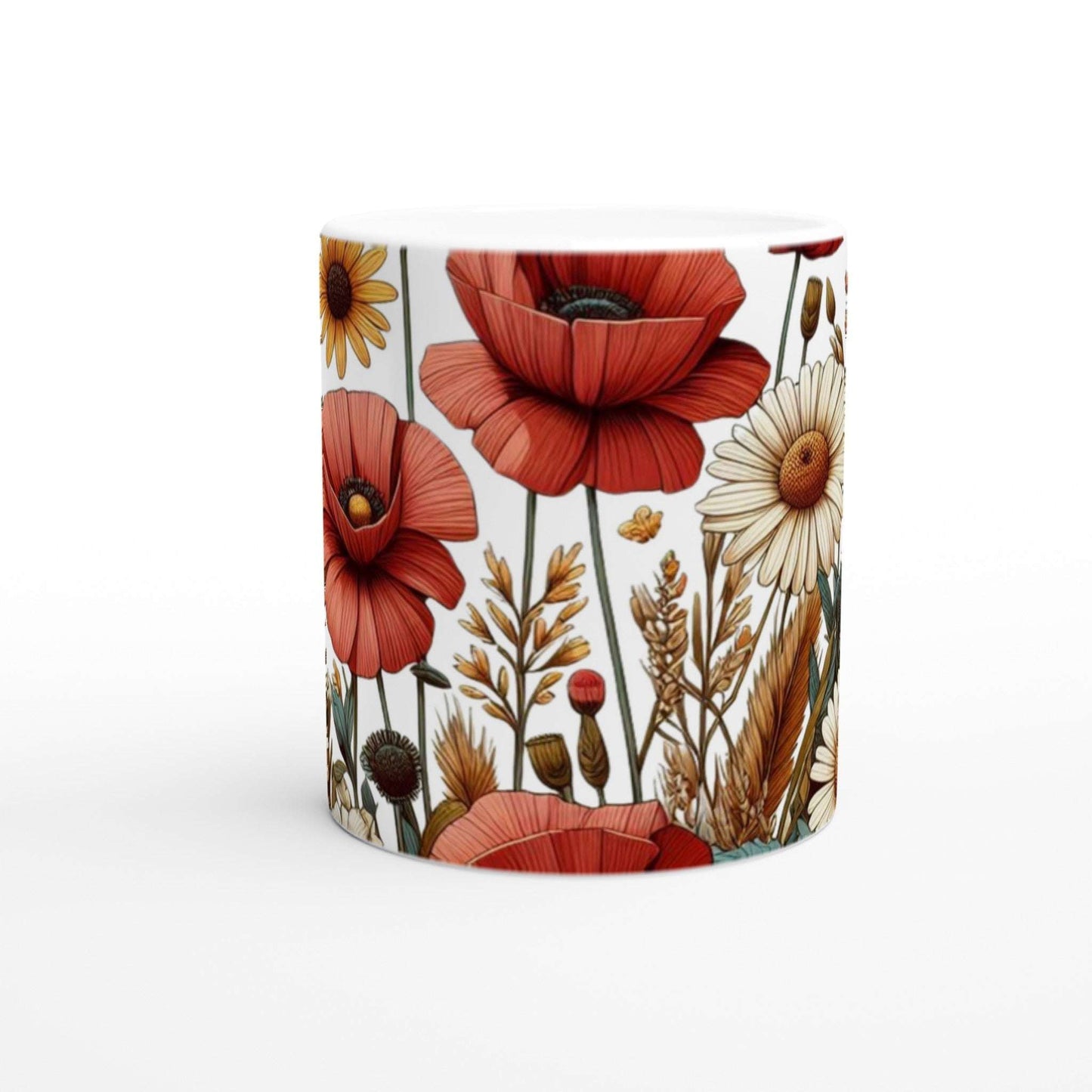 Hstrends 300ml White spring festival Floral Ceramic Mug