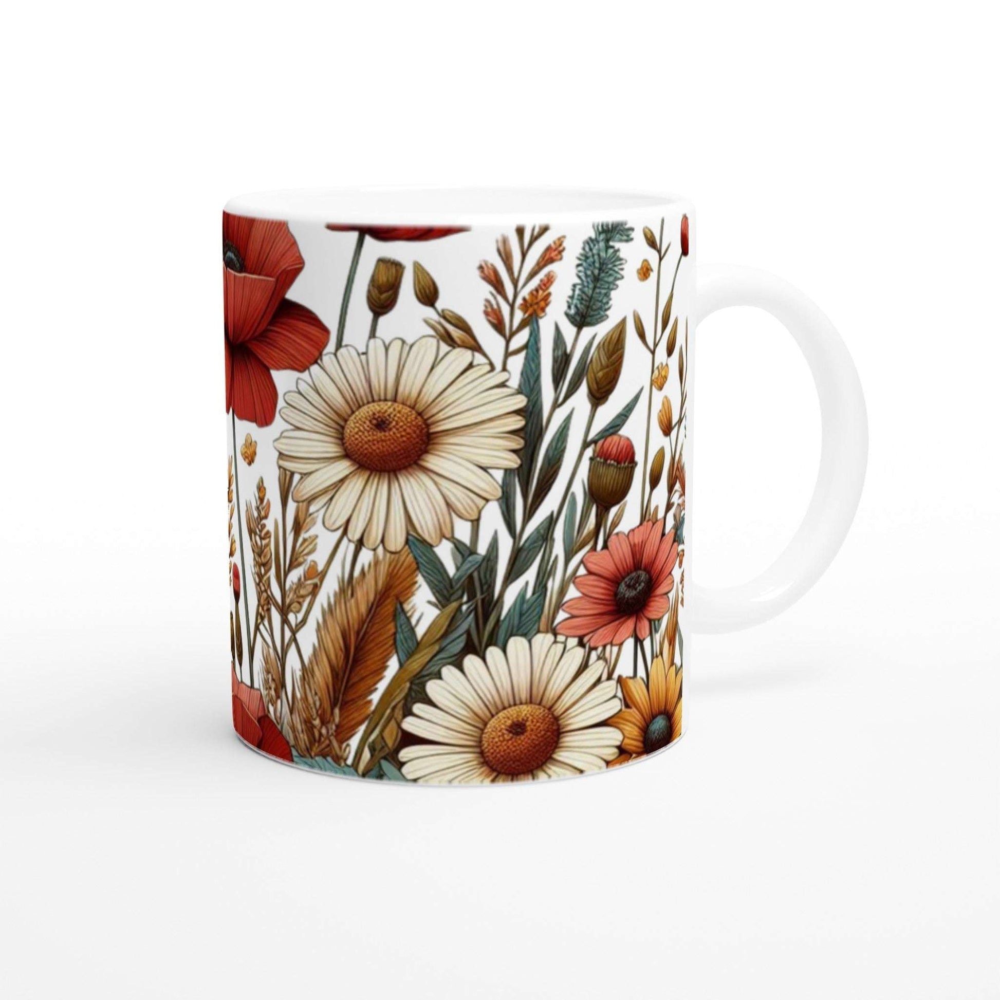 Hstrends 300ml White spring festival Floral Ceramic Mug