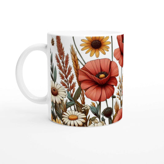 Hstrends 300ml White spring festival Floral Ceramic Mug