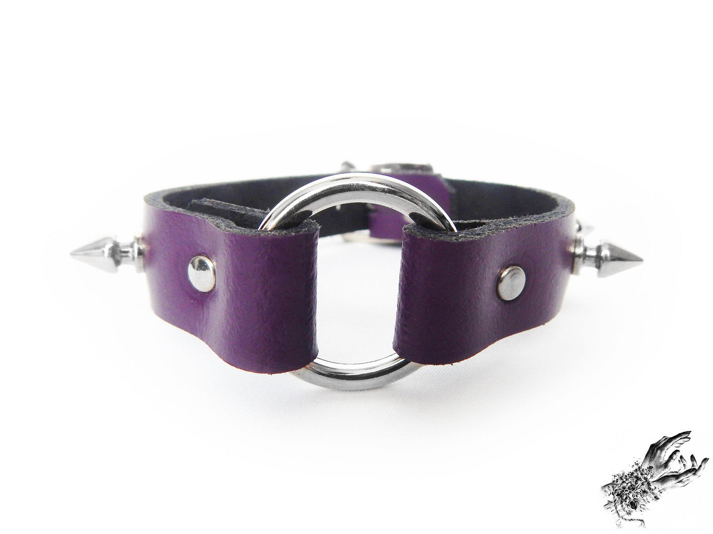 Purple Studded O Ring Ankle Cuffs