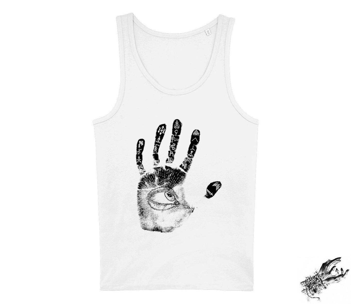 White Occult Hand Print Unisex Tank Top