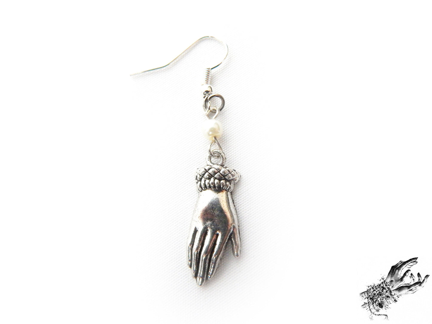 Antique Silver Hand Earrings