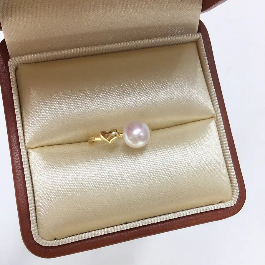 Zhuji  pearl ring simple smooth  adjustable opening