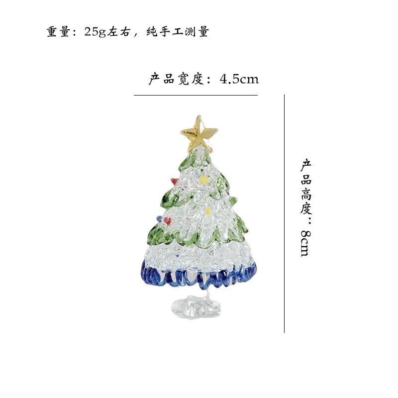 Zibo Lushila Glass Frosted Christmas Tree   Home Office Desktop Decoration