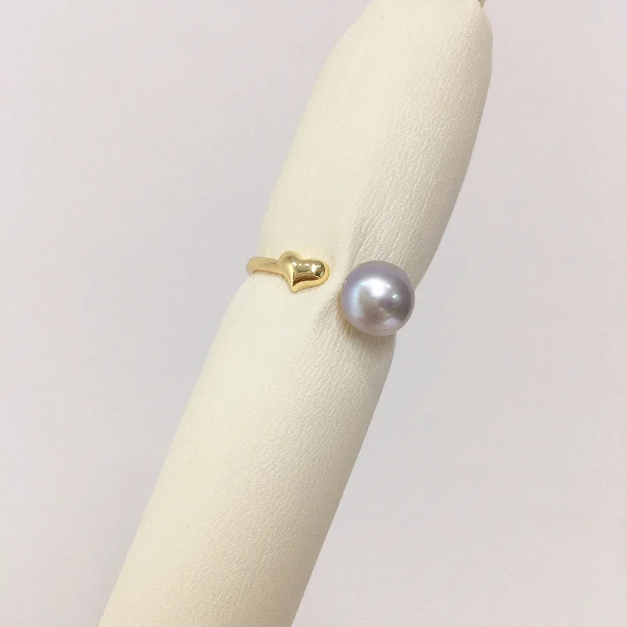 Zhuji  pearl ring simple smooth  adjustable opening