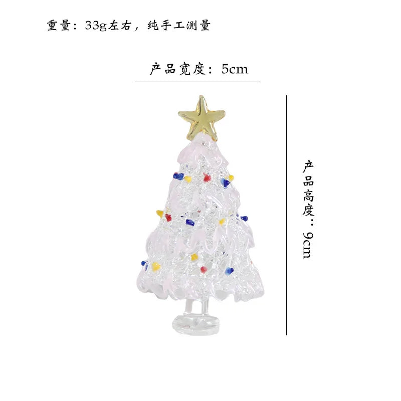 Zibo Lushila Glass Frosted Christmas Tree   Home Office Desktop Decoration