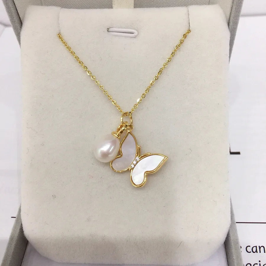 Zhuji  Pearl  Butterfly Pendant Jewellery