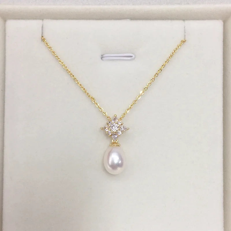 Zhujiyuan Drop-shaped Pearl Necklace Starlight Pendant Jewellery