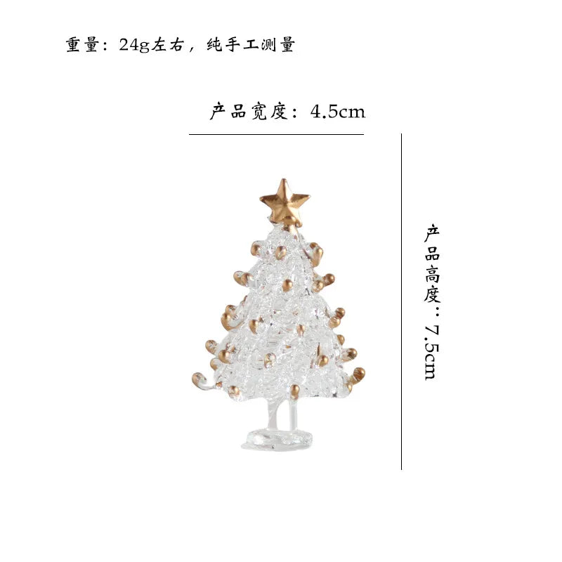 Zibo Lushila Glass Frosted Christmas Tree   Home Office Desktop Decoration