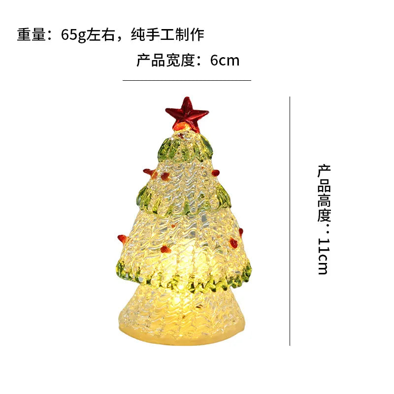 Zibo Lushila Glass Frosted Christmas Tree   Home Office Desktop Decoration