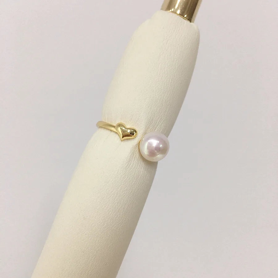 Zhuji  pearl ring simple smooth  adjustable opening
