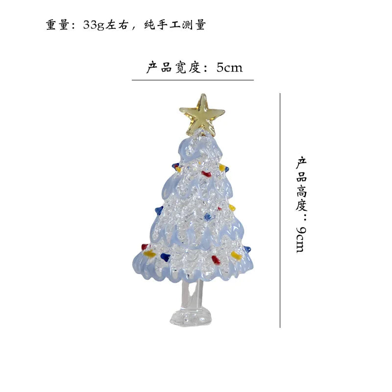 Zibo Lushila Glass Frosted Christmas Tree   Home Office Desktop Decoration