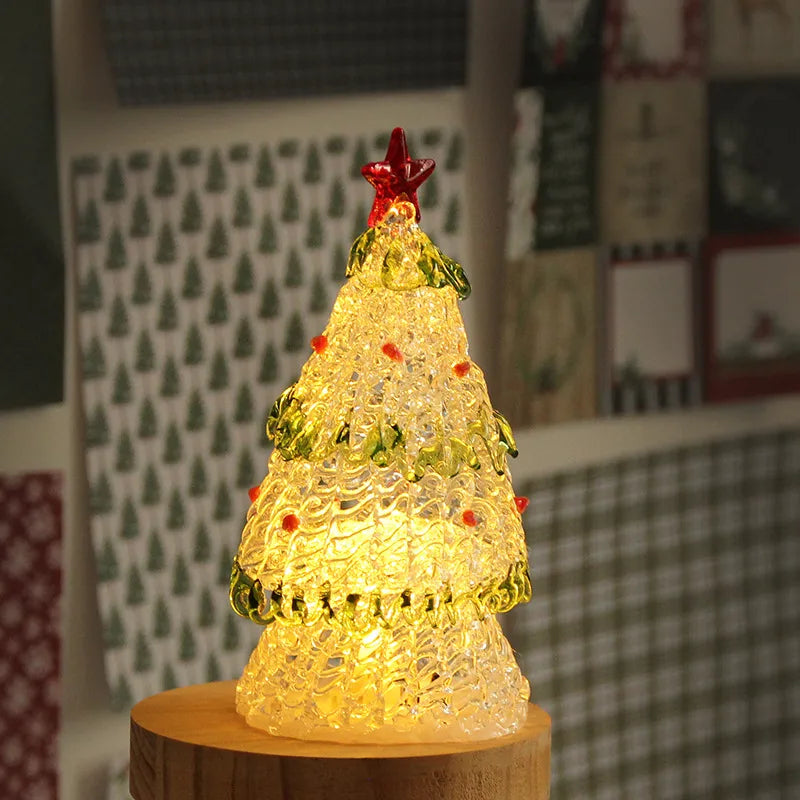 Zibo Lushila Glass Frosted Christmas Tree   Home Office Desktop Decoration