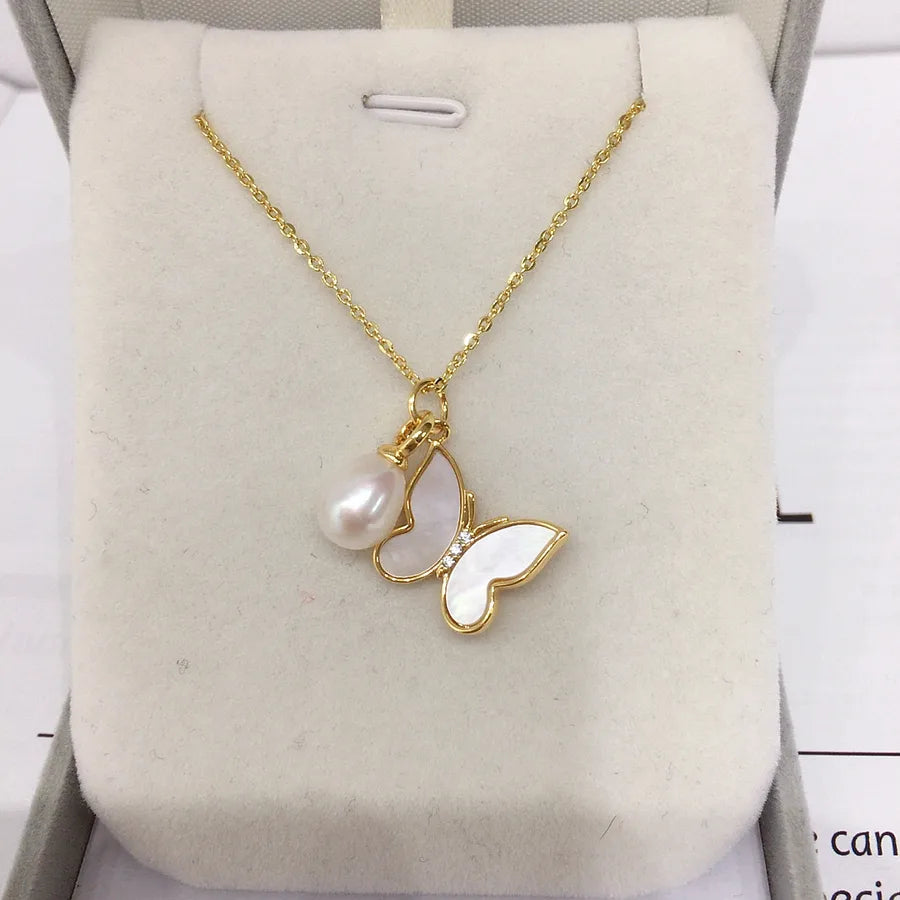 Zhuji  Pearl  Butterfly Pendant Jewellery