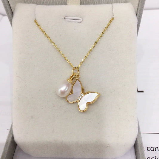 Zhuji  Pearl  Butterfly Pendant Jewellery