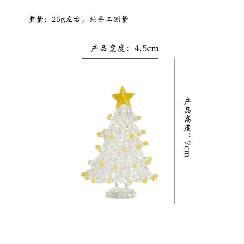 Zibo Lushila Glass Frosted Christmas Tree   Home Office Desktop Decoration